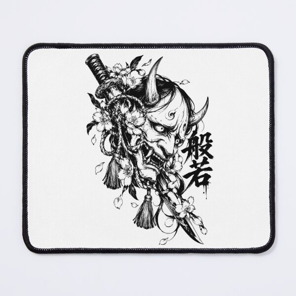 Item preview, Japanese Hannya Mask with Sakura and Katana designed and sold by bapupa.
