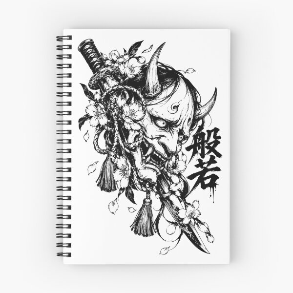 Item preview, Japanese Hannya Mask with Sakura and Katana designed and sold by bapupa.
