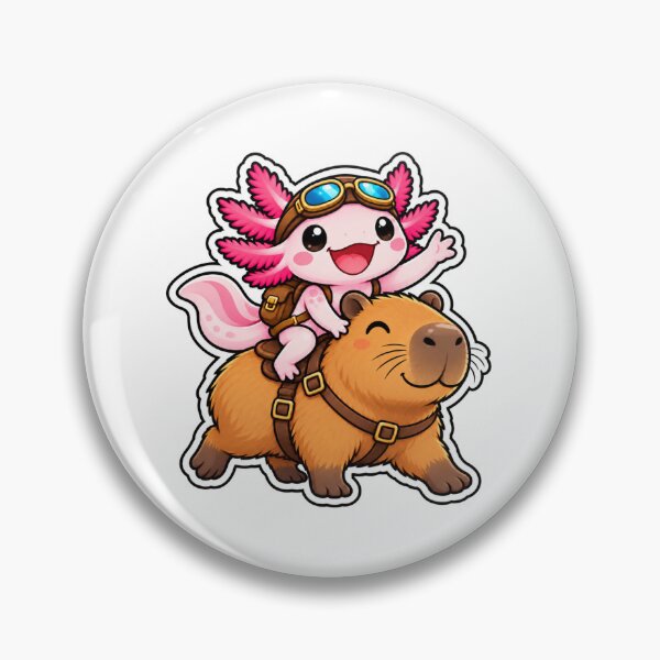Item preview, Axolotl Riding Capybara Cute Animal Lover designed and sold by WeirdlyMild.
