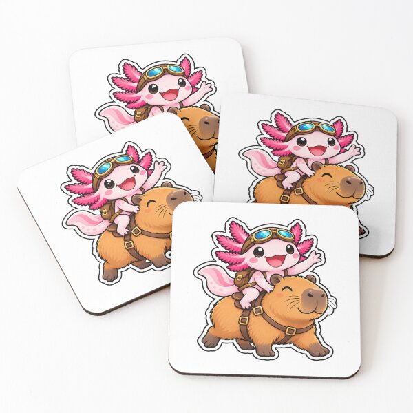 Item preview, Axolotl Riding Capybara Cute Animal Lover designed and sold by WeirdlyMild.