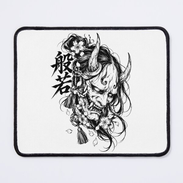 Item preview, Japanese Hannya Mask with Sakura and Kanji designed and sold by bapupa.