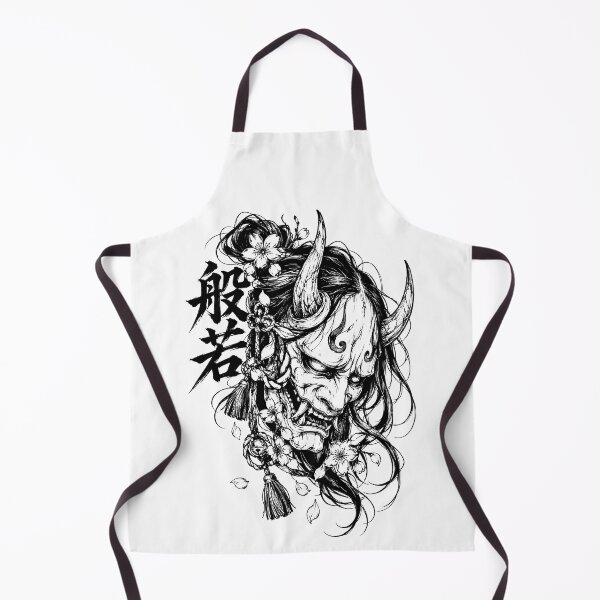 Item preview, Japanese Hannya Mask with Sakura and Kanji designed and sold by bapupa.