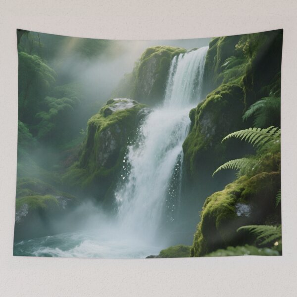 Item preview, Emerald Cascade Sanctuary - Forest of Eternal Mist designed and sold by nhk999.