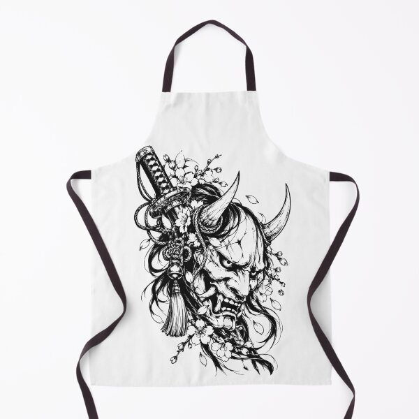 Item preview, Japanese Hannya Mask with Katana and Cherry Blossoms designed and sold by bapupa.