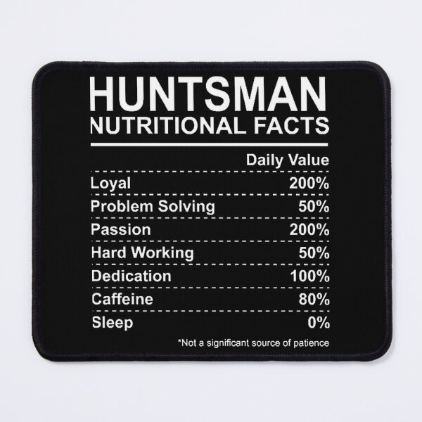 Item preview, Huntsman Nutritional Facts Funny Science Inspired Graphic Design designed and sold by OneCuriousFox.