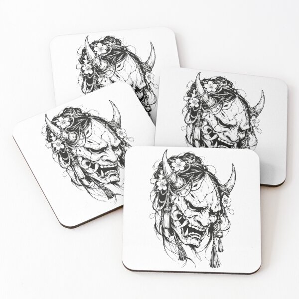 Item preview, Japanese Hannya Mask with Sakura and Tassels designed and sold by bapupa.