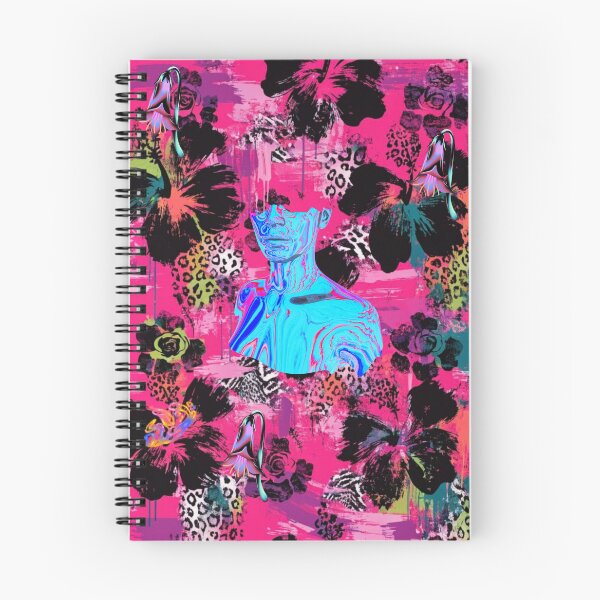 Item preview, Neon Pink Floral & Leopard Aesthetic Portrait Art Print designed and sold by bakosshops.