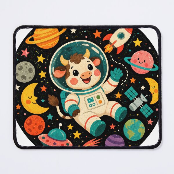 Item preview, Wall Art - Postcard - #12 - Cow Astronaut Space Adventure designed and sold by ForeverPrintsOK.