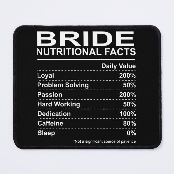 Item preview, Bride Nutritional Facts Funny Wedding Humor Design for Bridal Celebrations designed and sold by OneCuriousFox.
