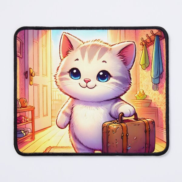 Item preview, Sweet Kitten Arriving Home with Suitcase designed and sold by Sybille-Yates.