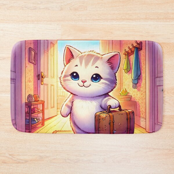 Item preview, Sweet Kitten Arriving Home with Suitcase designed and sold by Sybille-Yates.