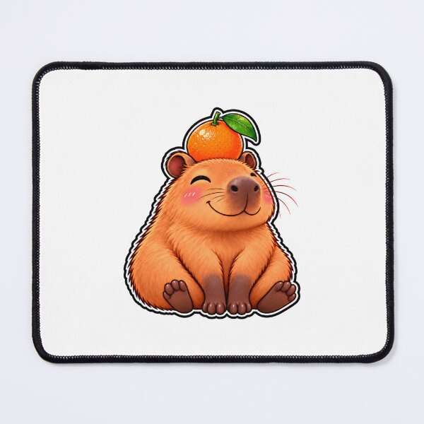 Item preview, Funny Capybara with Orange on the Head designed and sold by WeirdlyMild.