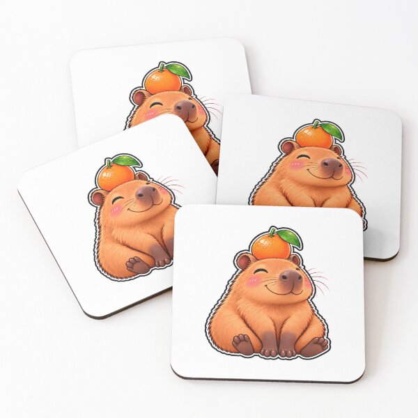 Item preview, Funny Capybara with Orange on the Head designed and sold by WeirdlyMild.