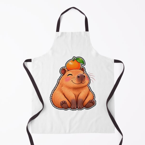 Item preview, Funny Capybara with Orange on the Head designed and sold by WeirdlyMild.