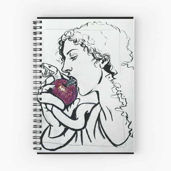 Item preview, Eve eating forbidden fruit ink and snake designed and sold by MadaFaCose.