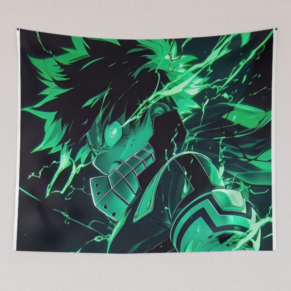 Item preview, Emerald Lightning Warrior – Neon Green Anime-Inspired Power Fighter designed and sold by Dyan4.