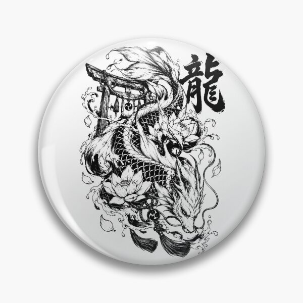 Item preview, Japanese Folklore Dragon Koi in Lotus Waters designed and sold by bapupa.