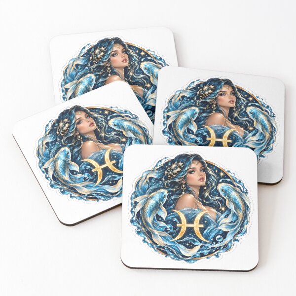 Item preview, Pisces Woman Ocean Fish Portrait designed and sold by Zodiac Celestial Art.