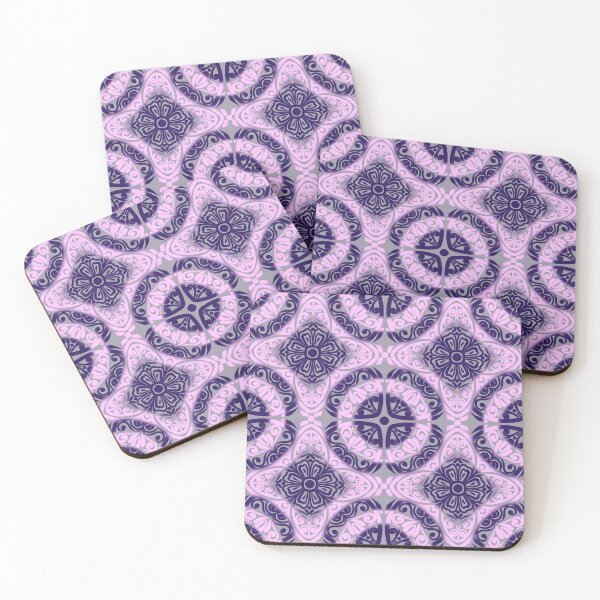 Item preview, Portuguese Ceramic Tile Motif | Purple & White Mediterranean Talavera Pattern designed and sold by Rukhscreations.