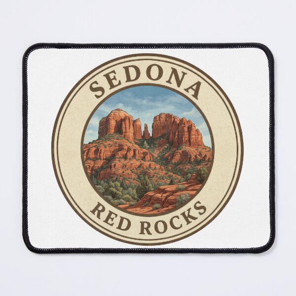 Artikelvorschau, Sedona Red Rocks Arizona Vintage Wüstenabzeichen entworfen und verkauft von CKaracaCrafted.