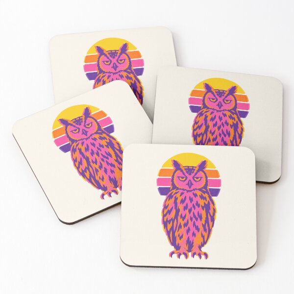Item preview, Retro Synthwave Owl Sunset Risograph Design designed and sold by KungPowUnicorn.