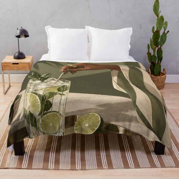 Item preview, Summer Sipping Mojito Cocktail & Striped Robe Art designed and sold by salt n sass designs.