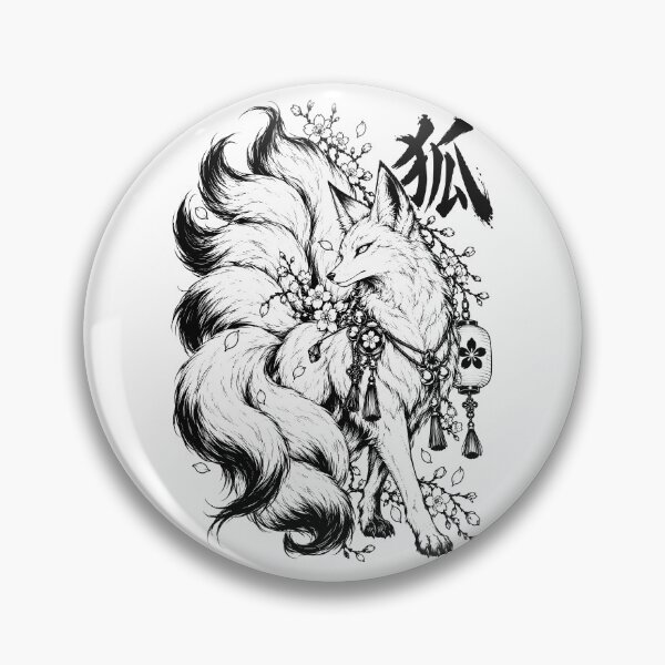 Item preview, Japanese Folklore Kitsune with Cherry Blossoms designed and sold by bapupa.
