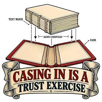 Artwork thumbnail, Casing In Is a Trust Exercise | Bookbinding Humor by FashCode