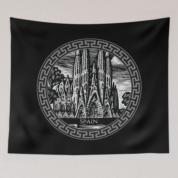 Item preview, Spain Vintage Woodcut Art designed and sold by Thistle-TShop.