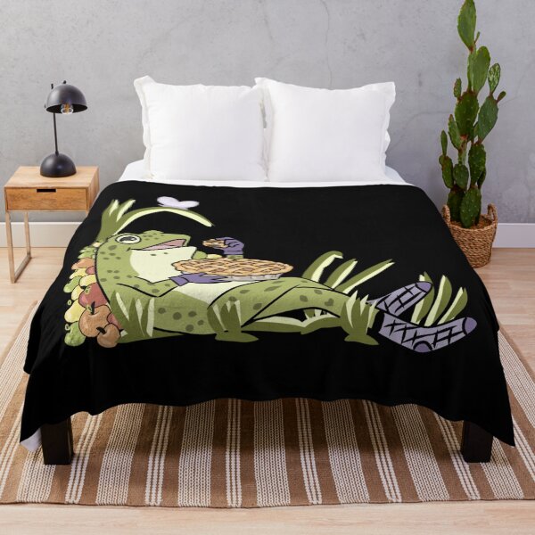 Item preview, A Cozy Cottagecore Frog in Socks Lounging with Apple Pie designed and sold by LeshanArt.