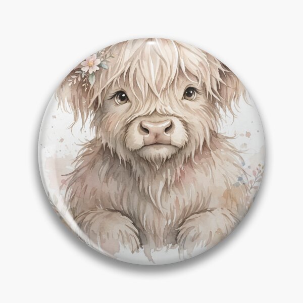 Artikelvorschau, Gentle Giant Watercolor Highland Cow Print entworfen und verkauft von MojoHill.