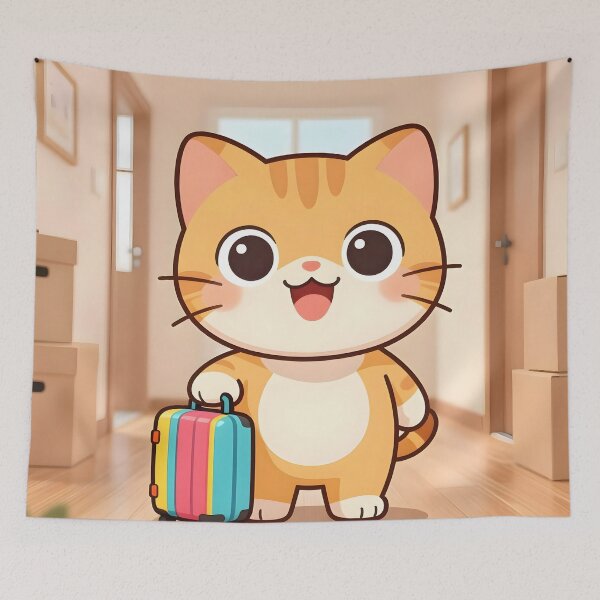 Item preview, Sweet Kitten Arriving Home with Suitcase designed and sold by Sybille-Yates.