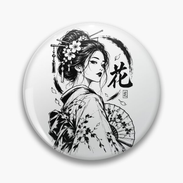 Item preview, Geisha with Blossoms and Fan designed and sold by bapupa.