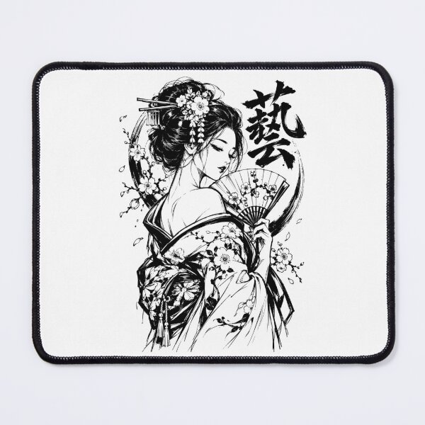Item preview, Geisha with Cherry Blossoms and Kanji designed and sold by bapupa.