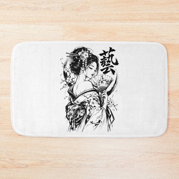 Item preview, Geisha with Cherry Blossoms and Kanji designed and sold by bapupa.
