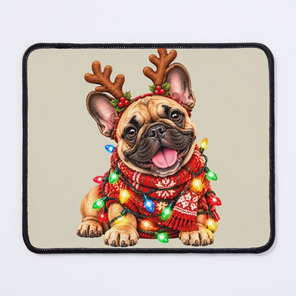 Item preview, Christmas French Bulldog with Reindeer Antlers – Cute Holiday Dog designed and sold by Gapanaart.
