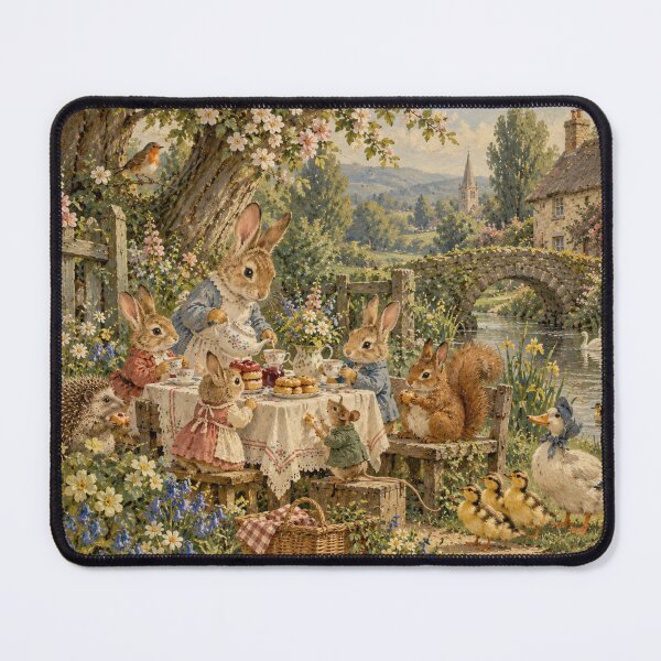 Item preview, Beatrix Potter Animals Tea Time Vintage Print  designed and sold by Blue  Robin.