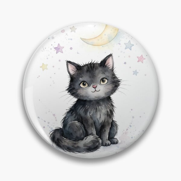 Item preview, Dream Big Watercolor Black Cat Moon Print designed and sold by MojoHill.