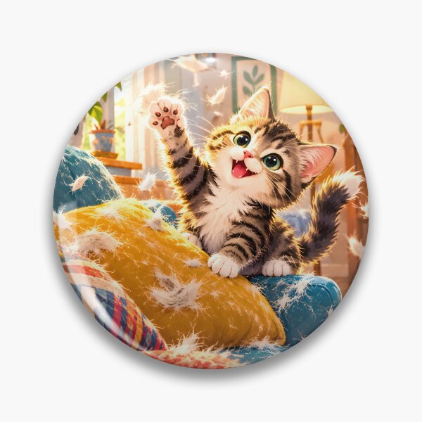 Item preview, Playful Kitten Catching Flying Feathers designed and sold by Sybille-Yates.