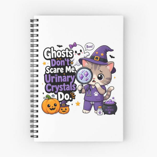 Item preview, Ghosts Don’t Scare Me, Urinary Crystals Do – Funny Veterinary Halloween Cat designed and sold by Bettybee00.