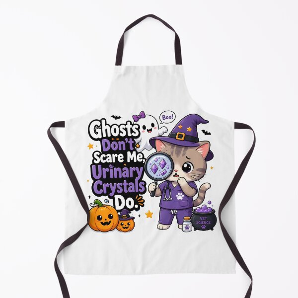 Item preview, Ghosts Don’t Scare Me, Urinary Crystals Do – Funny Veterinary Halloween Cat designed and sold by Bettybee00.