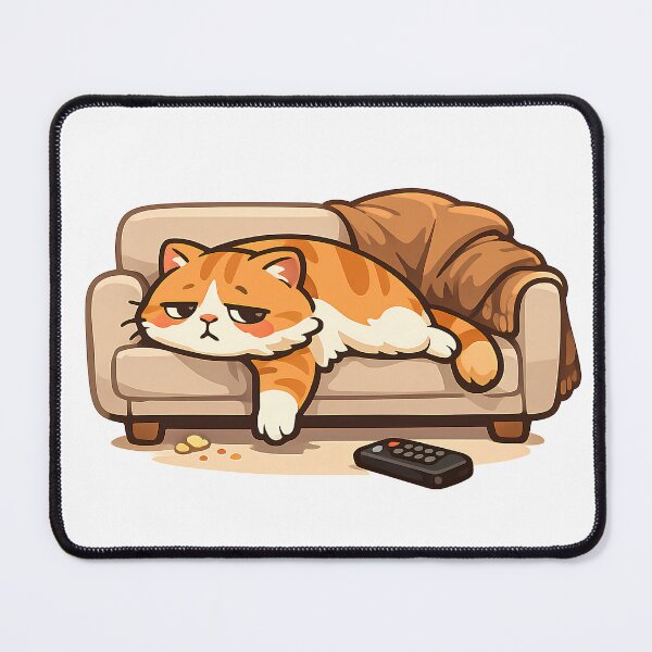 Item preview, Funny Couch Potato Cat Melting Nap designed and sold by UvooArt.