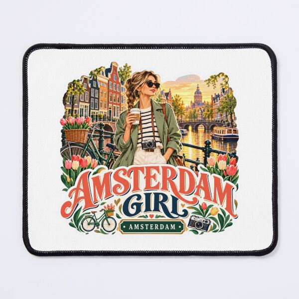 Item preview, Amsterdam Girl Netherlands Travel Art designed and sold by lorand-designs.
