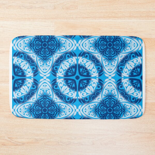 Item preview, Portuguese Ceramic Tile Motif | Light Blue & White Mediterranean Talavera Pattern designed and sold by Rukhscreations.