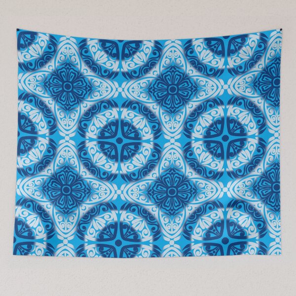 Item preview, Portuguese Ceramic Tile Motif | Light Blue & White Mediterranean Talavera Pattern designed and sold by Rukhscreations.