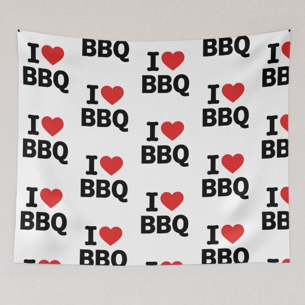 Item preview, I Love BBQ Unique Retro Red Heart Barbecue Pitmaster Backyard Grilling Cookout designed and sold by raedattia.