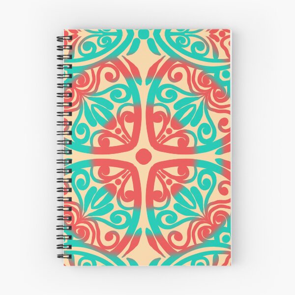 Item preview, Portuguese Ceramic Tile Motif | Red & Turquoise Mediterranean Talavera Pattern designed and sold by Rukhscreations.