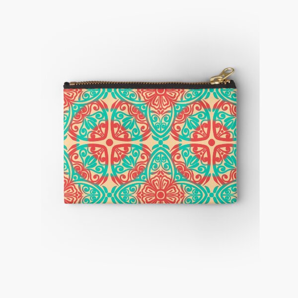 Item preview, Portuguese Ceramic Tile Motif | Red & Turquoise Mediterranean Talavera Pattern designed and sold by Rukhscreations.