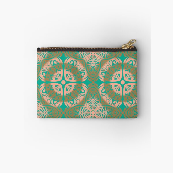 Item preview, Portuguese Ceramic Tile Motif | Peach & Turquoise Mediterranean Talavera Pattern designed and sold by Rukhscreations.