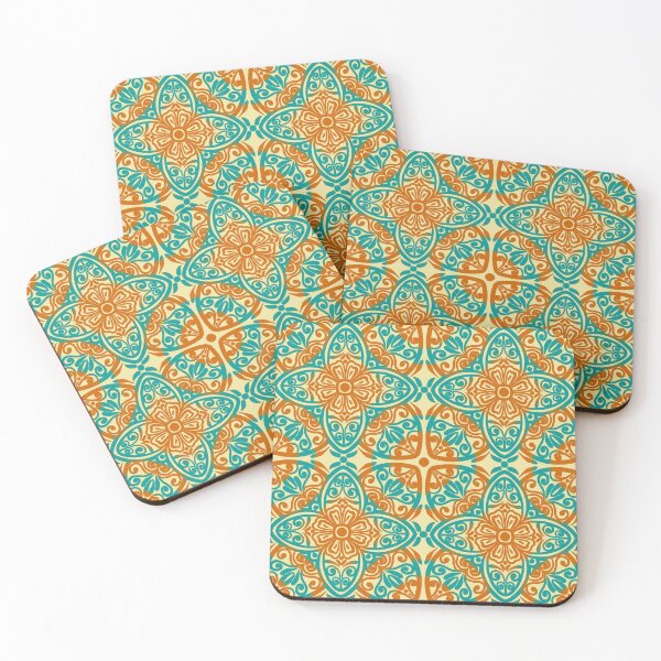 Item preview,  Portuguese Ceramic Tile Motif | Vintege Orange& Blue Mediterranean Talavera Pattern designed and sold by Rukhscreations.